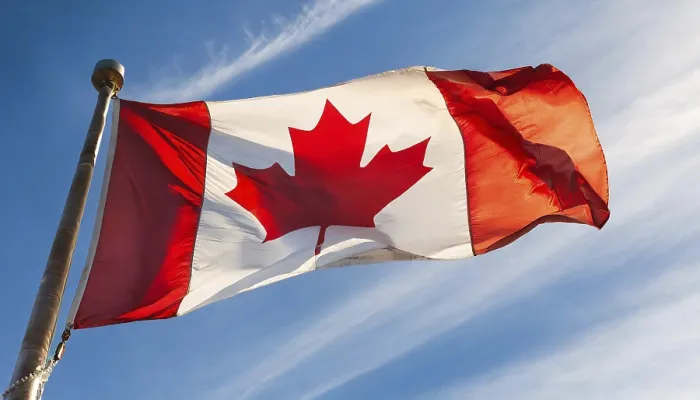 Framed Print : The Flag of Canada Print Against a Blue Sky Framed Print : The Flag of Canada Print Against a Blue Sky