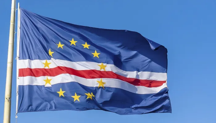 Framed Print : Cape Verde Flag Print - Blue Sky Framed Print : Cape Verde Flag Print - Blue Sky