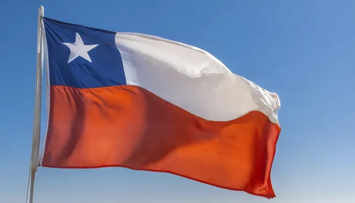 Framed Print : The Flag of Chile Print: Isolated Against a Blue Sky Framed Print : The Flag of Chile Print: Isolated Against a Blue Sky