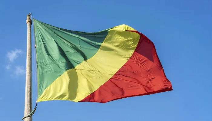 Framed Print : The Flag of Congo Print: Blue Sky Isolation Framed Print : The Flag of Congo Print: Blue Sky Isolation