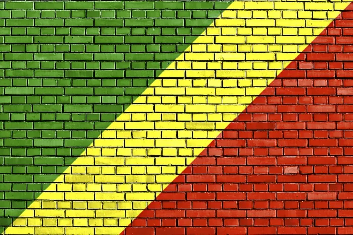 Framed Print : Flag of Congo Painted on Brick Wall Print Framed Print : Flag of Congo Painted on Brick Wall Print