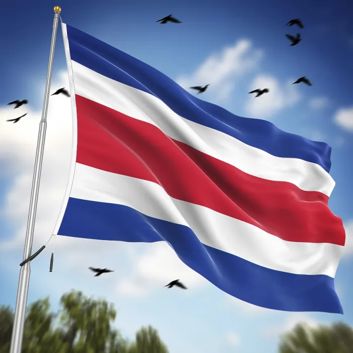 Framed Print : Computer Generated Flag of Costa Rica Print Framed Print : Computer Generated Flag of Costa Rica Print