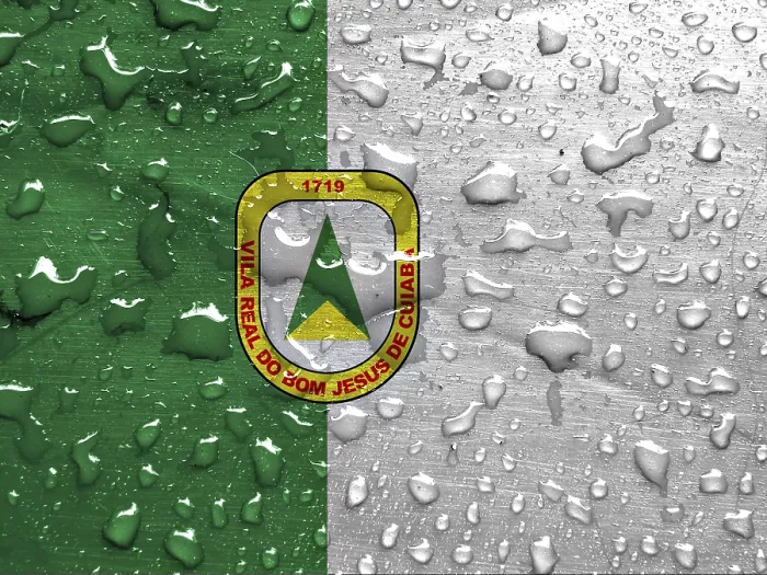 Framed Print : Flag of Cuiaba with Rain Drops Print Framed Print : Flag of Cuiaba with Rain Drops Print