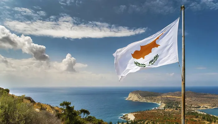Framed Print : The Flag of Cyprus Flutters in the Wind Print Framed Print : The Flag of Cyprus Flutters in the Wind Print