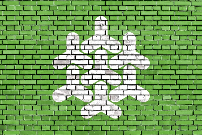 Framed Print : Flag of Dronten Print on Brick Wall Framed Print : Flag of Dronten Print on Brick Wall