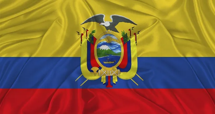 Framed Print : Flag of Ecuador with Cloth Texture Print - Close Up Framed Print : Flag of Ecuador with Cloth Texture Print - Close Up