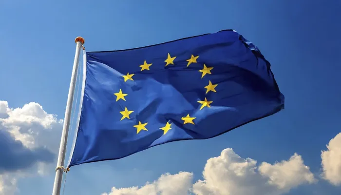 Framed Print : The EU Flag Print: Blue Sky Isolation Framed Print : The EU Flag Print: Blue Sky Isolation