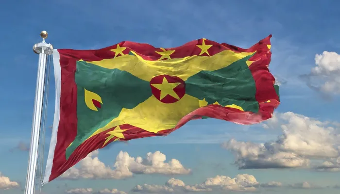 Framed Print : Grenada Flag Print, Caribbean Sky Framed Print : Grenada Flag Print, Caribbean Sky