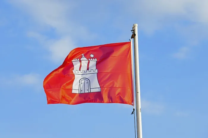 Framed Print : Flag of Hamburg Print from imageBROKER Framed Print : Flag of Hamburg Print from imageBROKER
