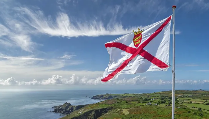 Framed Print : The Flag of the Isle of Jersey Print - Great Britain Framed Print : The Flag of the Isle of Jersey Print - Great Britain