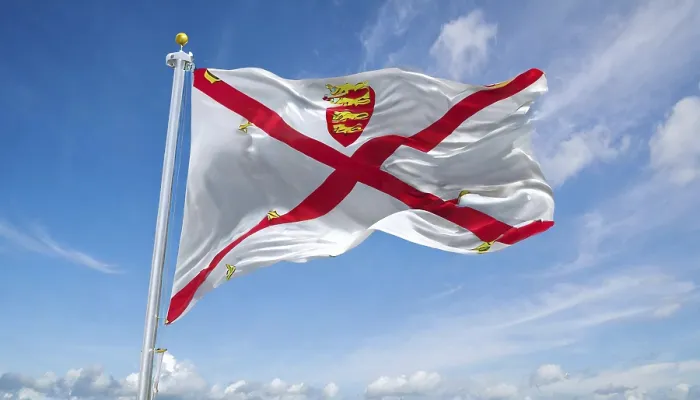 Framed Print : The Flag of the Isle of Jersey Print, Great Britain Framed Print : The Flag of the Isle of Jersey Print, Great Britain