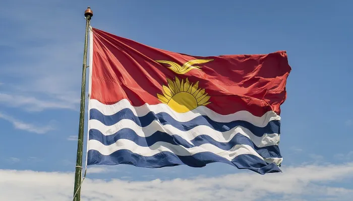 Framed Print : The Flag of Kiribati Print, Polynesian Blue Sky Framed Print : The Flag of Kiribati Print, Polynesian Blue Sky
