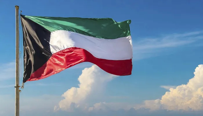 Framed Print : The Flag of Kuwait Print: Blue Sky Isolation Framed Print : The Flag of Kuwait Print: Blue Sky Isolation