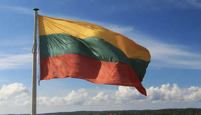 Framed Print : The Flag of Lithuania Flutters in the Wind Print Framed Print : The Flag of Lithuania Flutters in the Wind Print