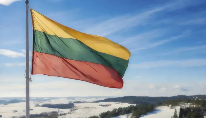 Framed Print : The Flag of Lithuania Flutters in the Wind Print Framed Print : The Flag of Lithuania Flutters in the Wind Print