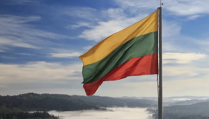 Framed Print : The Flag of Lithuania Flutters in the Wind Print Framed Print : The Flag of Lithuania Flutters in the Wind Print