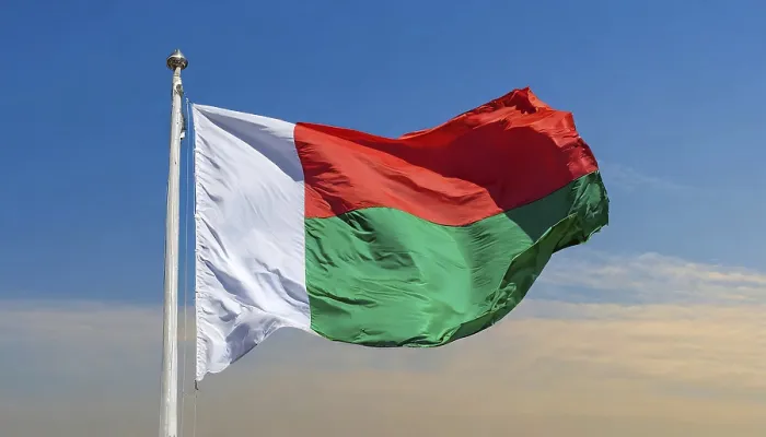Framed Print : Madagascar Flag Print - Blue Sky Framed Print : Madagascar Flag Print - Blue Sky