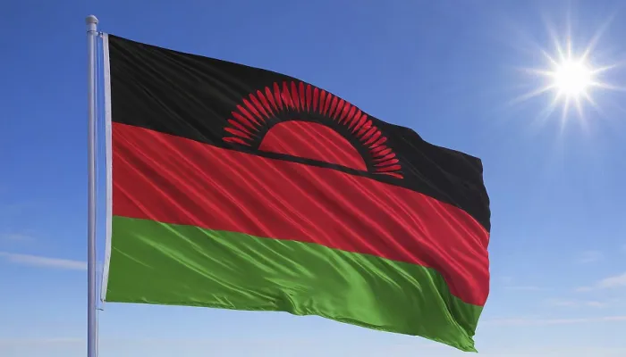 Framed Print : The Flag of Malawi Print: Isolated Against a Blue Sky Framed Print : The Flag of Malawi Print: Isolated Against a Blue Sky