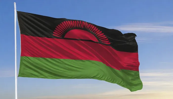 Framed Print : The Flag of Malawi Print: Blue Sky Background Framed Print : The Flag of Malawi Print: Blue Sky Background