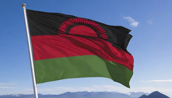 Framed Print : The Flag of Malawi Print: Blue Sky Background Framed Print : The Flag of Malawi Print: Blue Sky Background