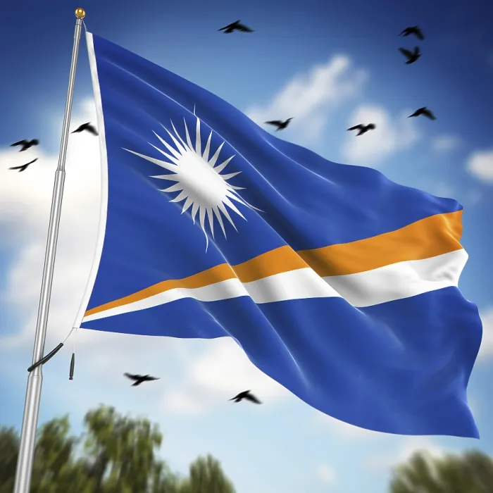 Framed Print : 3D Rendered Print of the Marshall Islands Flag Framed Print : 3D Rendered Print of the Marshall Islands Flag