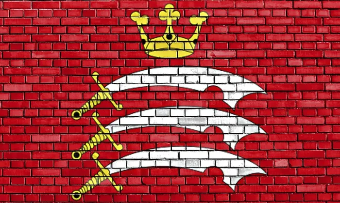 Framed Print : Flag of Middlesex Print on Brick Wall Framed Print : Flag of Middlesex Print on Brick Wall