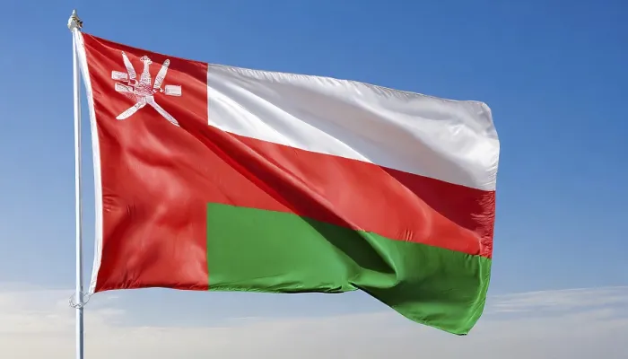 Framed Print : The Flag of Oman Print: A Blue Sky Scene Framed Print : The Flag of Oman Print: A Blue Sky Scene