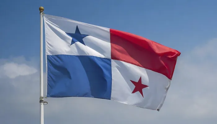 Framed Print : Panama Flag Print, Blue Sky Background Framed Print : Panama Flag Print, Blue Sky Background