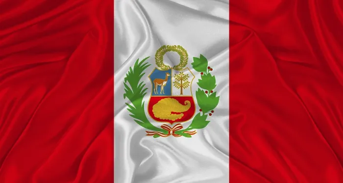 Framed Print : Flag of Peru with Cloth Texture Print Framed Print : Flag of Peru with Cloth Texture Print