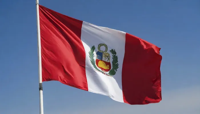 Framed Print : The Flag of Peru Print - Blue Sky Framed Print : The Flag of Peru Print - Blue Sky
