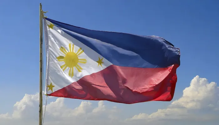 Framed Print : The Flag of the Philippines Print - Blue Sky Background Framed Print : The Flag of the Philippines Print - Blue Sky Background