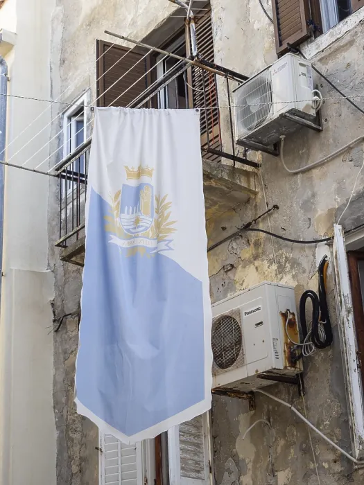 Framed Print : Flag of Rab, Old Town Centre Print Framed Print : Flag of Rab, Old Town Centre Print