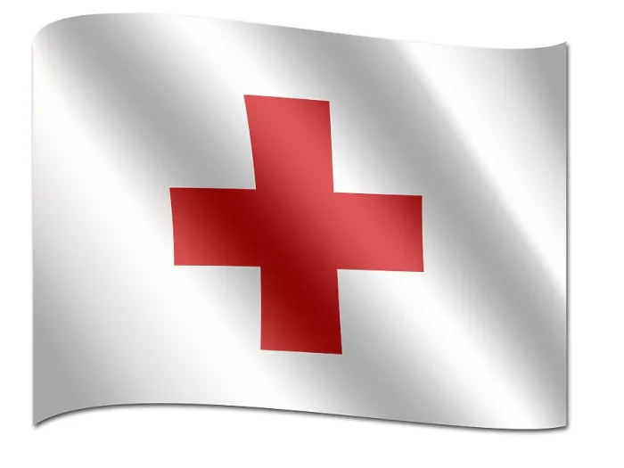 Framed Print : Red Cross Flag Print Framed Print : Red Cross Flag Print