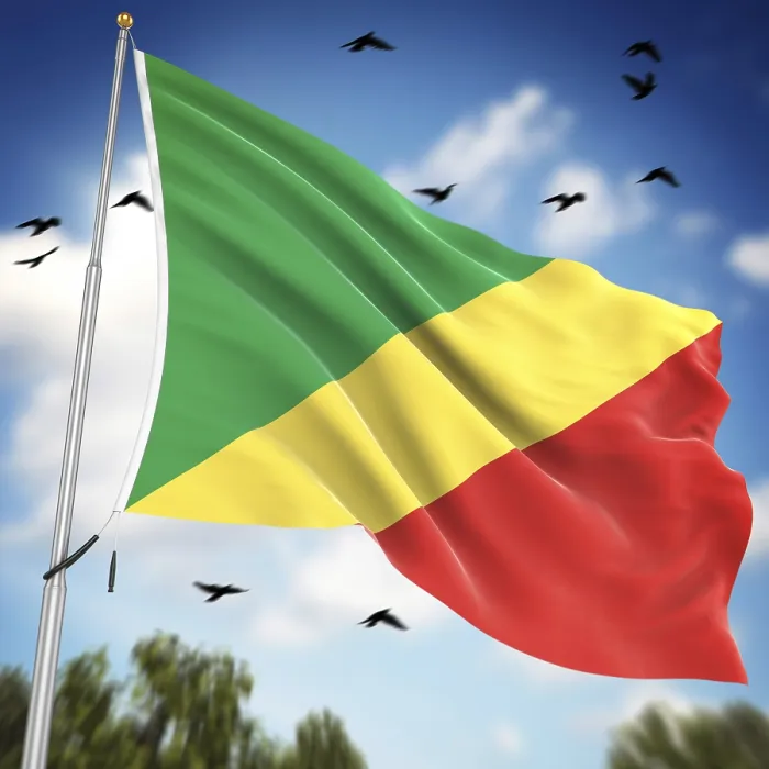 Framed Print : 3D Rendered Print of the Republic of the Congo Flag Framed Print : 3D Rendered Print of the Republic of the Congo Flag
