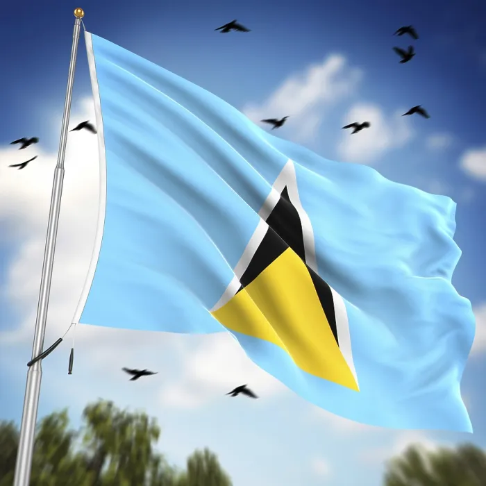 Framed Print : Computer Generated 3D Rendered Flag of Saint Lucia Print Framed Print : Computer Generated 3D Rendered Flag of Saint Lucia Print