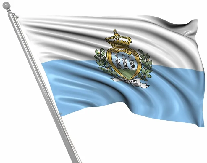Framed Print : Computer Generated 3D Rendered Flag of San Marino Print