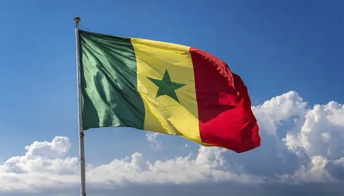 Framed Print : Senegal Flag Print - Blue Sky Framed Print : Senegal Flag Print - Blue Sky