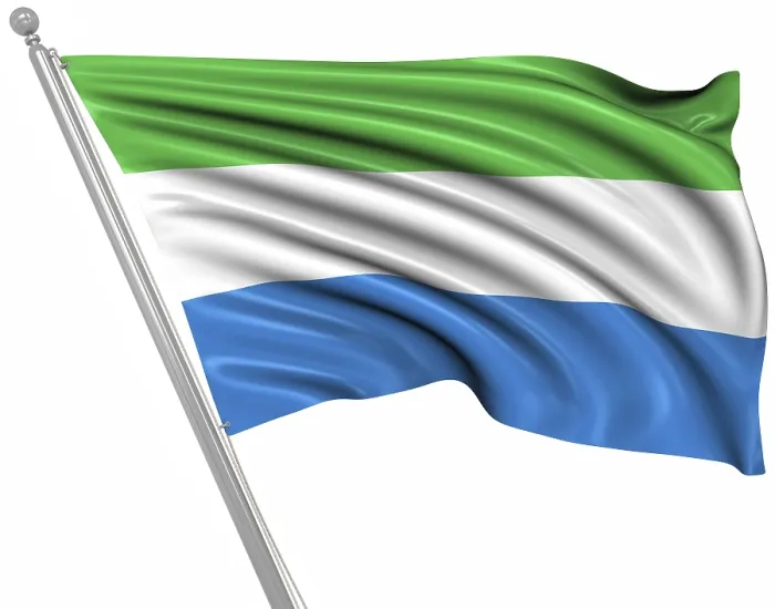 Framed Print : 3D Rendered Print of the Flag of Sierra Leone Framed Print : 3D Rendered Print of the Flag of Sierra Leone