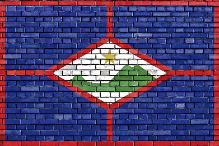 Framed Print : Flag of Sint Eustatius Painted on Brick Wall Print Framed Print : Flag of Sint Eustatius Painted on Brick Wall Print