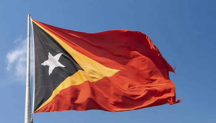 Framed Print : The Flag of Timor Print: A Blue Sky Scene Framed Print : The Flag of Timor Print: A Blue Sky Scene