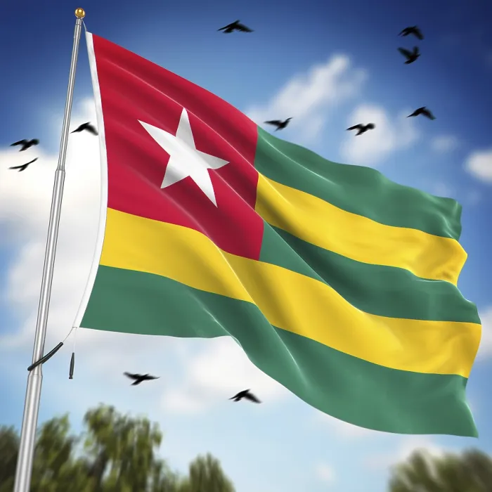 Framed Print : Computer Generated 3D Rendered Print of the Flag of Togo Framed Print : Computer Generated 3D Rendered Print of the Flag of Togo