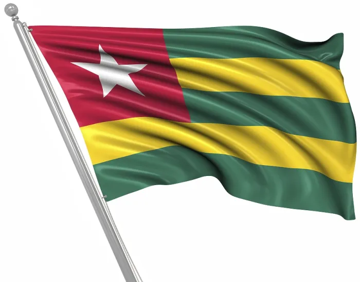 Framed Print : Computer Generated 3D Rendered Print of the Flag of Togo