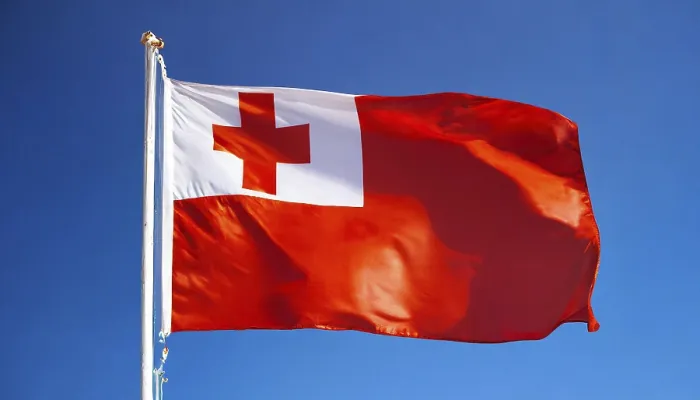 Framed Print : The Flag of Tonga Print: Blue Sky Scene Framed Print : The Flag of Tonga Print: Blue Sky Scene