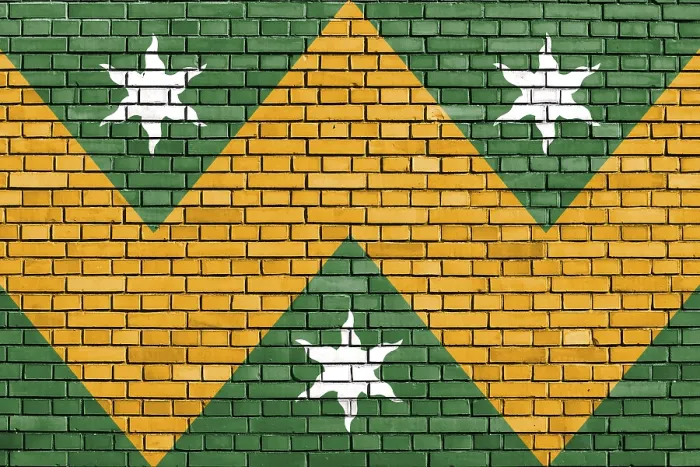 Framed Print : Flag of Wadhurst Painted on Brick Wall Print Framed Print : Flag of Wadhurst Painted on Brick Wall Print