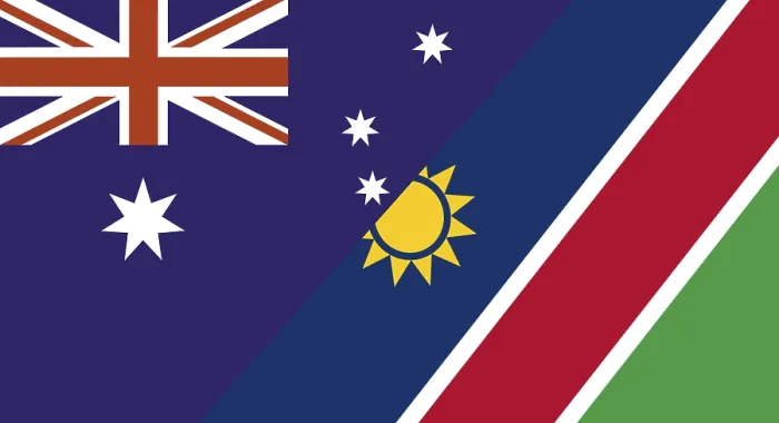Framed Print : Flags of Australia and Namibia Print: Two Nations, One Image Framed Print : Flags of Australia and Namibia Print: Two Nations, One Image