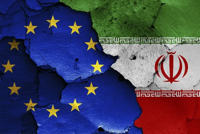 Framed Print : Flags of EU and Iran Print Framed Print : Flags of EU and Iran Print