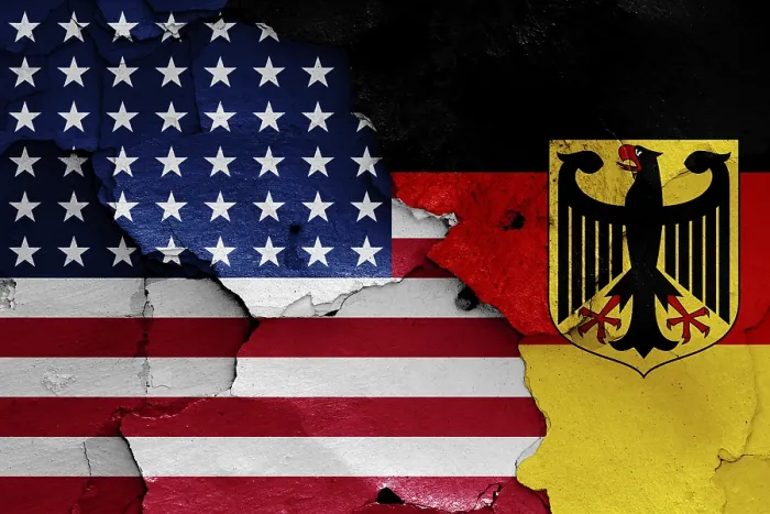 Framed Print : USA and West Germany Flags Print Framed Print : USA and West Germany Flags Print