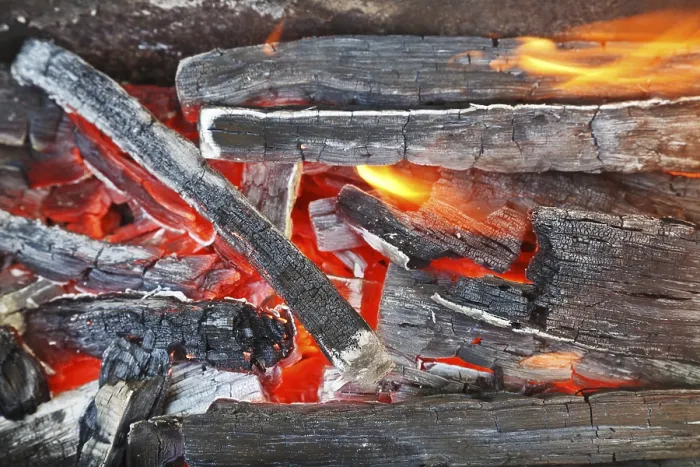 Framed Print : Flame over burning charcoal at close range Print Framed Print : Flame over burning charcoal at close range Print