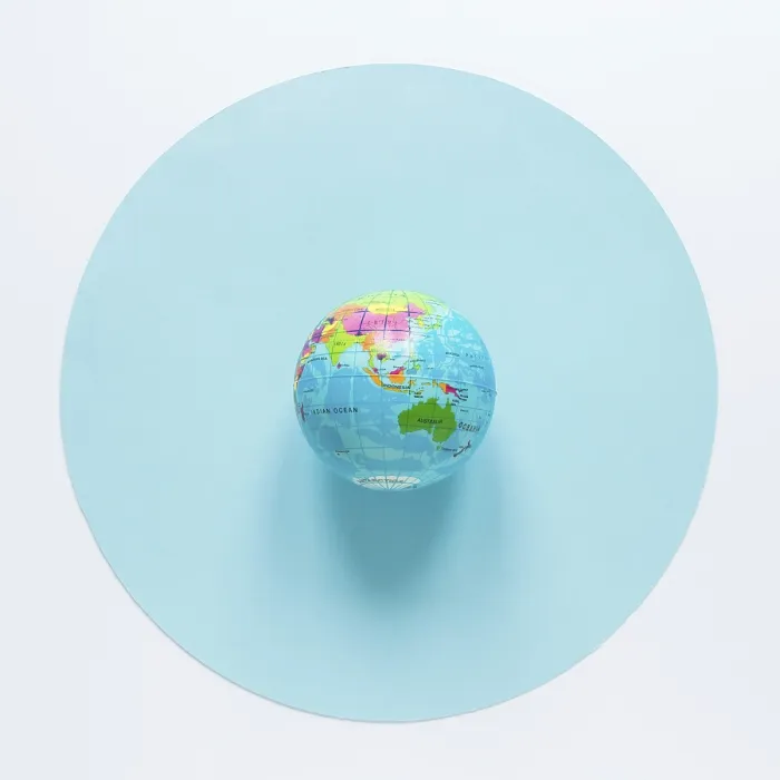 Framed Print : Flat Lay Globe Circle Print Framed Print : Flat Lay Globe Circle Print