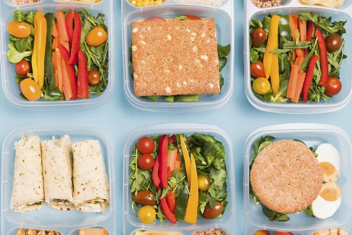 Framed Print : Flat Lay Variety Lunchboxes Print